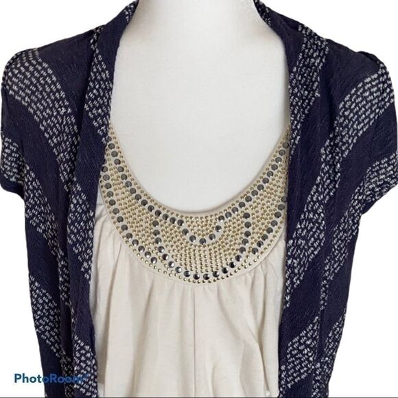 Women’s 2 in 1 ruffle tank with sweater Size M - Picture 2 of 9